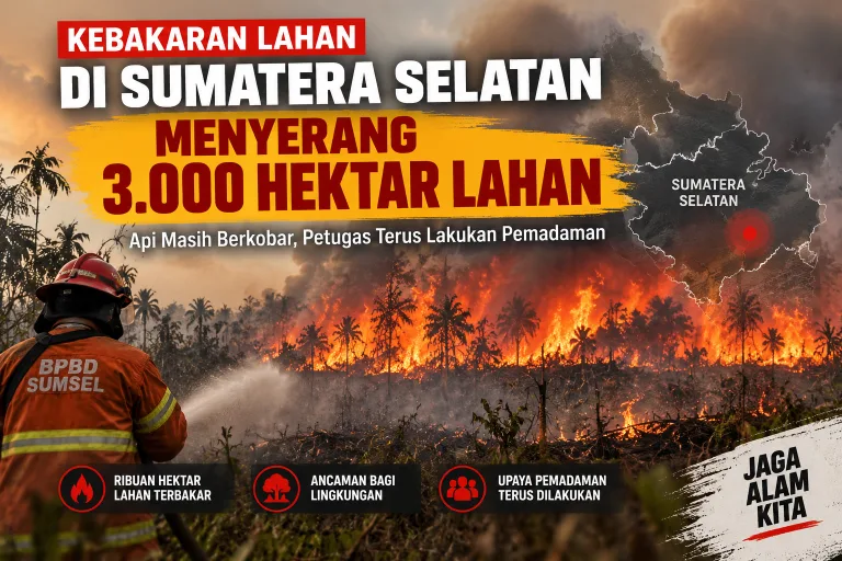 Kebakaran Hutan Sumatera Selatan Menyerang 3.000 Hektar Lahan